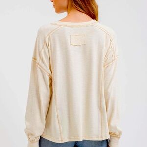 We The Free White Top with Tan Accents